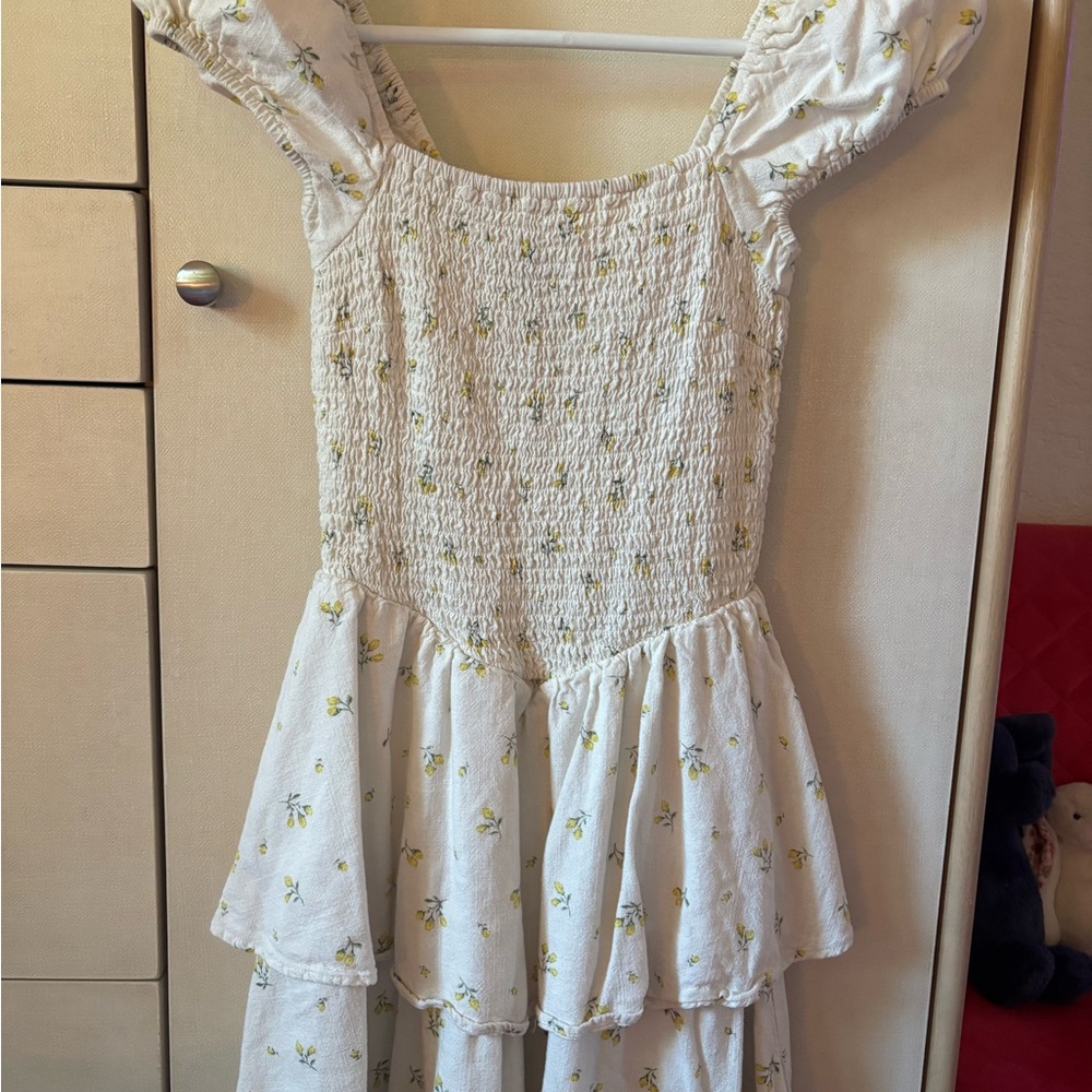Floral Smocked Dress with Ruffle Sleeves